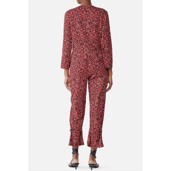 Rebecca Minkoff Red Clover Floral Jumper Jumpsuit Sz XXS - Picture 2 of 7